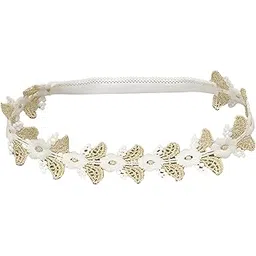 SYGA Baby Girl's Flower Leaf Headband Soft & Stretchable Cotton Hairband for Infants, Toddlers, Little Princesses (0-3 Years Gold-04)-picture-20