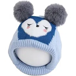 Children's Knitted Winter Hat with Ear Protection, Thick Warm Wool Bear Head Design for Kids & Toddlers-image-46
