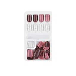 SYGA 30 Pcs Double Sided Jelly Adhesive Fake Press Nails - Peach F635-28-picture-13