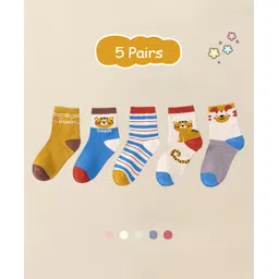 SYGA 5 Pairs Socks Baby Autumn And Winter Cotton Socks, Baby Calf length Socks 9M - 24M-picture-18