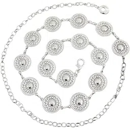 syga Adjustable Waist Chain For Women's Metal Chain With Dress Sweater Decorative Waist Chain(Silver)-picture-23