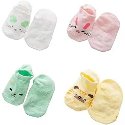SYGA Baby Boy's & Baby Girl's Ankle Length Cotton Socks (Pack of 4) for 0-6 months (4_KittyBabySocks_Multicolored)-picture-33