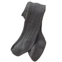 SYGA Baby Tights For Girls Soft Cotton Infant Leggings Toddler Solid Knit Stockings Socks Pants - Dark Grey-picture-22