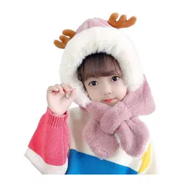 SYGA Baby Winter Beanie Hat Animal Shaped Warm Cap and Scarf Pink - Diameter 12cm-picture-23