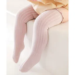 SYGA Cotton Knee Length Solid Color Ribbed Socks - Pink-picture-34