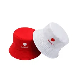 SYGA Double Sided Bucket Hat Unisex Sun Beach Cap Fishermans Hats Travel Summer Outdoor Cap Foldable Sunbonnet Bucket Hats Red White - Diameter 27 cm-picture-12