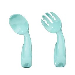 SYGA Infant Baby Fork And Spoon Set Anti-Choke Self Feeding Accessories Pack of 2 -  Blue-picture-24
