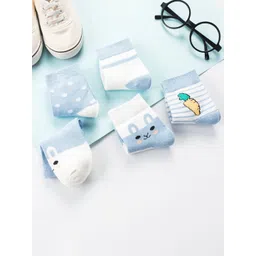 SYGA Infant Kids Pack of 5 Patterned Cotton Knee-Length Socks-picture-34