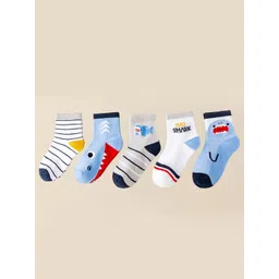 SYGA Infant Kids Pack of 5 Patterned Pure Cotton Above-Ankle Length Socks-picture-25