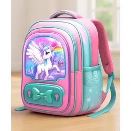 SYGA Kids Backpack Cute Unicorn Rainbow Cartoon Design, Waterproof School Bag for 6 to 9 Years School Students (Pink) - Height 16 Inches-picture-12