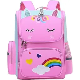 syga Kids, Lightweight Schoolbag, Breathable, waterproof, Cute Unicorn Design Backpack for Primary School Student (Pink)-picture-19