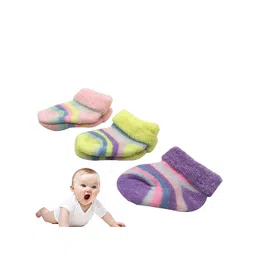 SYGA Kids Pack Of 3 Patterned Organic Cotton Ankle-Length Socks-image-17