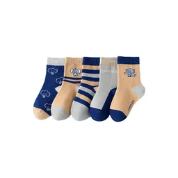 SYGA Kids Pack Of 5 Elephant Design Patterned Cotton Above Ankle Length Socks-picture-36