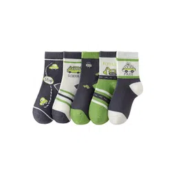 SYGA Kids Pack Of 5 Patterned Combed Cotton Breathable Crew-Length Socks-picture-31