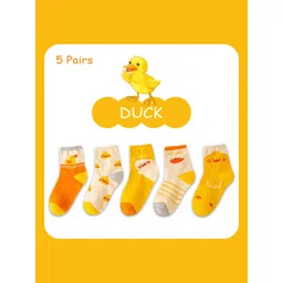 SYGA Kids Pack Of 5 Patterned Cotton Ankle-Length Socks-picture-29