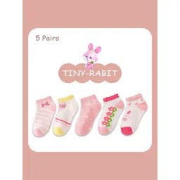 SYGA Kids Pack Of 5 Patterned Pure Cotton Above Ankle-Length Socks-picture-22