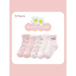 SYGA Kids Pack Of 5 Patterned Pure Cotton Ankle-Length Socks-image-19