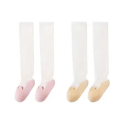 SYGA Set of 2 Cotton Solid Socks - Pink & Yellow-picture-27