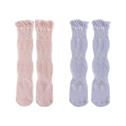 SYGA Set of 2 Cotton Solid Socks - Pink &Blue-picture-30