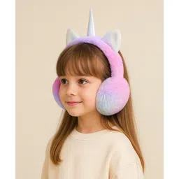 SYGA Unicorn Plush Earmuffs with Horn & Ear Design, Soft Warm & Cozy for Kids Girls (Blue Purple) - Diameter 19 cm-picture-18
