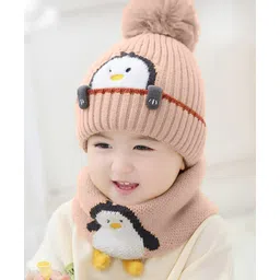 SYGA Winter Knitted Beanie Hat with Scarf Stretchable Woolen Cap with Neck & Ear Protection- Khaki-image-39