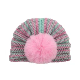 SYGA Winter Knitted Hat Rabbit Ears - Pink Green-image-29