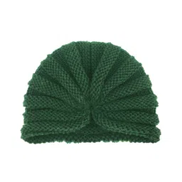 Syga Winter Woollen Hat Bowknot Turban Dark Green - Diameter 34 cm-image-22