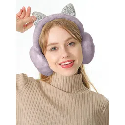 SYGA Women Cat Ear Design Sequined Winter Ear Muffs-image-28