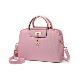 SYGA Women's Handbag Corrugated Fawn Pendant Cute Shoulder Bag Fashionable Style Crossbody Bag(Pink)-picture-13