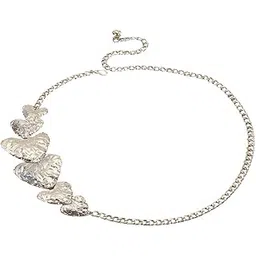 syga Women's Love Hammer Pattern Basic Waist Chain Belt Festival Dress Decorative Girdle Metal Waist Chain(Silver)-picture-15