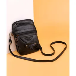 SYGA Women's Pu Leather Material With Western Style Pattern, Sling Bag (Black)-picture-12