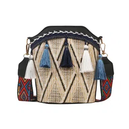 SYGA Women's Pu Material With Bucket Type, Sling Bag (Beige Striped-Style)-picture-11