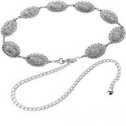 SYGA Women's Retro Hollow Flower Plate Metal Waist Chain For Women Simple Ethnic Style Girl Waist Dress Body Chain-picture-10