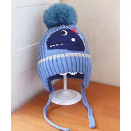 SYGA Wool Cap Beanie with Pom Pom Warm Ear Protection Knitted Cap - Blue-picture-19