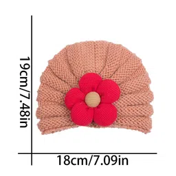 SYGA Wool Cap Warm Stretchable Knitted Flower Hat - Coffee image 3