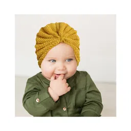 SYGA Woolen Soft Hat & Rabbit Ears Warm Headband For Newborn Baby Boy & Girls Pack of 2- Yellow-picture-20