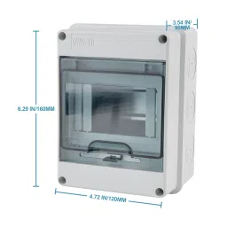 SYIZYEN 5 Way Circuit Breaker Box, IP65 Distribution Protection Box with Din Rail ABS Plastic Breaker Box Cover Miniature Din Rail Enclosure for Indoor Outdoor Wall image 3