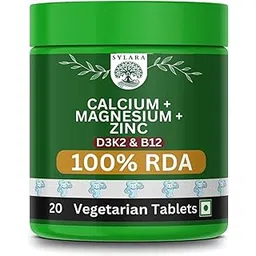 Sylara Calcium Magnesium Zinc Vitamin D3, Vitamin K2, Vitamin B12 - Tablets Capsules Supplement-picture-23