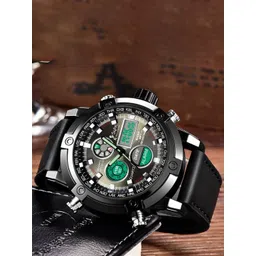 Sylvi Iconic Men Patterned Leather Straps Analogue and Digital Watch VL-3022-Black1-picture-41