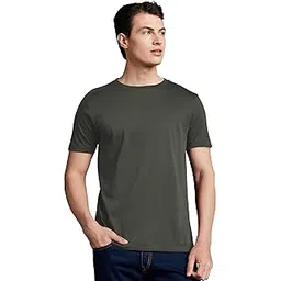 symbol premium Men's Super Soft Round Neck Solid T-Shirt: Regular Fit image 1