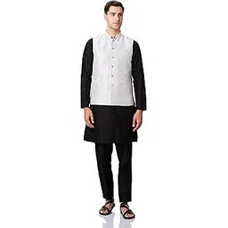 symbol premium Men's Festive Nehru Jacket Kurta Pyjama Set (3pcs)-picture-22