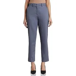 symbol premium Women's Mid Rise Cotton Tapered Trousers (Flexi-Waist | Smart Casual Pants)-picture-32