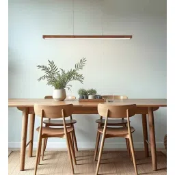 Brigitte 36 Brown Solid Wood Linear LED Hanging Light by Symplify-image-2