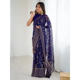 SYMVI Women Ethnic Motifs Printed Zari Saree-picture-10