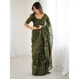 SYMVI Women Ethnic Motifs Zari Saree image 1
