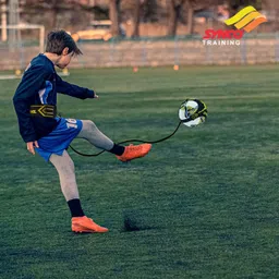 Synco Football Kick Trainer Belt | Suitable for Football/Soccer/Rugby Training | Solo Soccer Training Aid Equipment for Drills, Kick, Dribbling, First Touch | Adjustable Waist Belt (Black) image 4