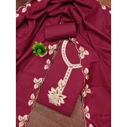 sys brand - shop your style Unstitched Cotton Blend Kurta & Churidar Material Embroidered-picture-36