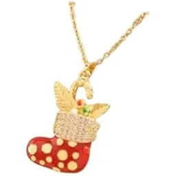 sysvent the future Christmas Necklace, Red Crystal Christmas Pendant Necklace Boot Necklace Christmas New Year Jewelry Gifts for Woman Teen Girls in AD stone-picture-44