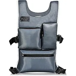 syutm Unisex Kavaca Vest Chest Bag for Fashion Chest Rig Bag Pack Harness Reflective Utility Light Bags for Men Women Night Running Exercise Hiking (Lava Grey)-picture-12