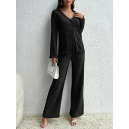 szn Black Self-Design Shirt Collar Co-Ords-picture-40